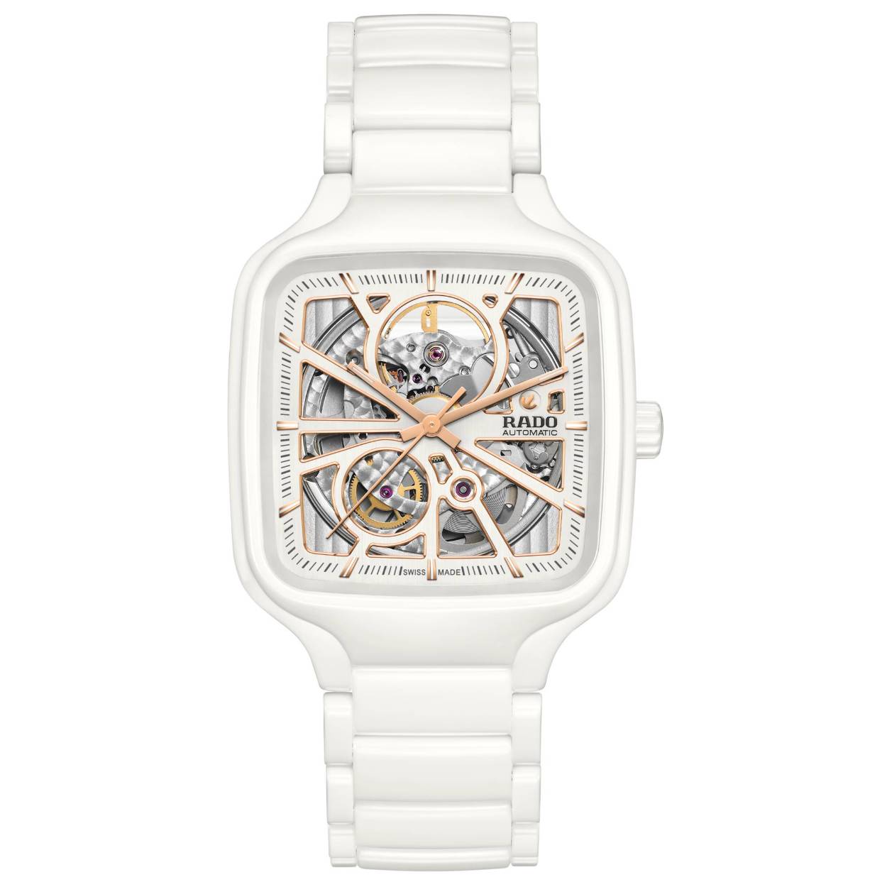 Bij Rado hebben we naam gemaakt met de productie van vierkante, hightech keramische horloges. De True Square is een nieuwe kijk op de iconische Rado-vorm. Ons eerste horloge gemaakt met een vierkante geïnjecteerde monobloc hightech keramische kast, de True Square, is licht, krasbestendig en comfortabel om te dragen. Het onderscheidende en designgerichte Rado True Square Automatic Open Heart is de vorm van de toekomst.