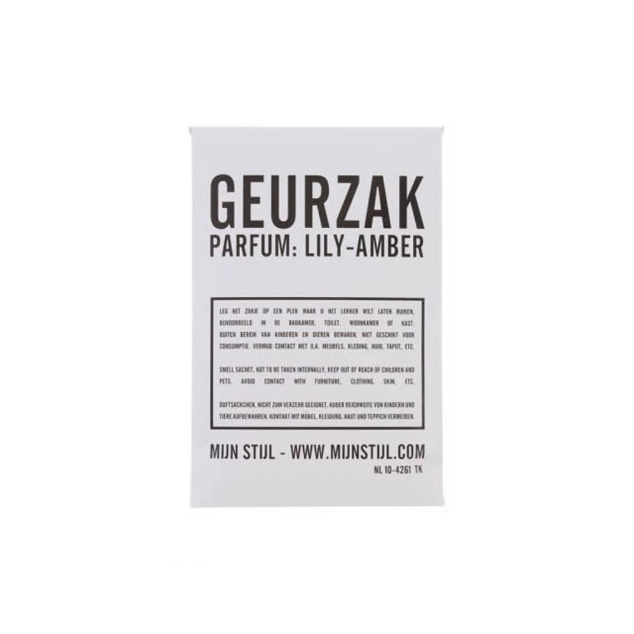 Geurzakje van het merk MIJN STIJL. Ruiken heerlijk naar de geur Lily-Amber. Leuk om in huis te zetten of om cadeau te geven.