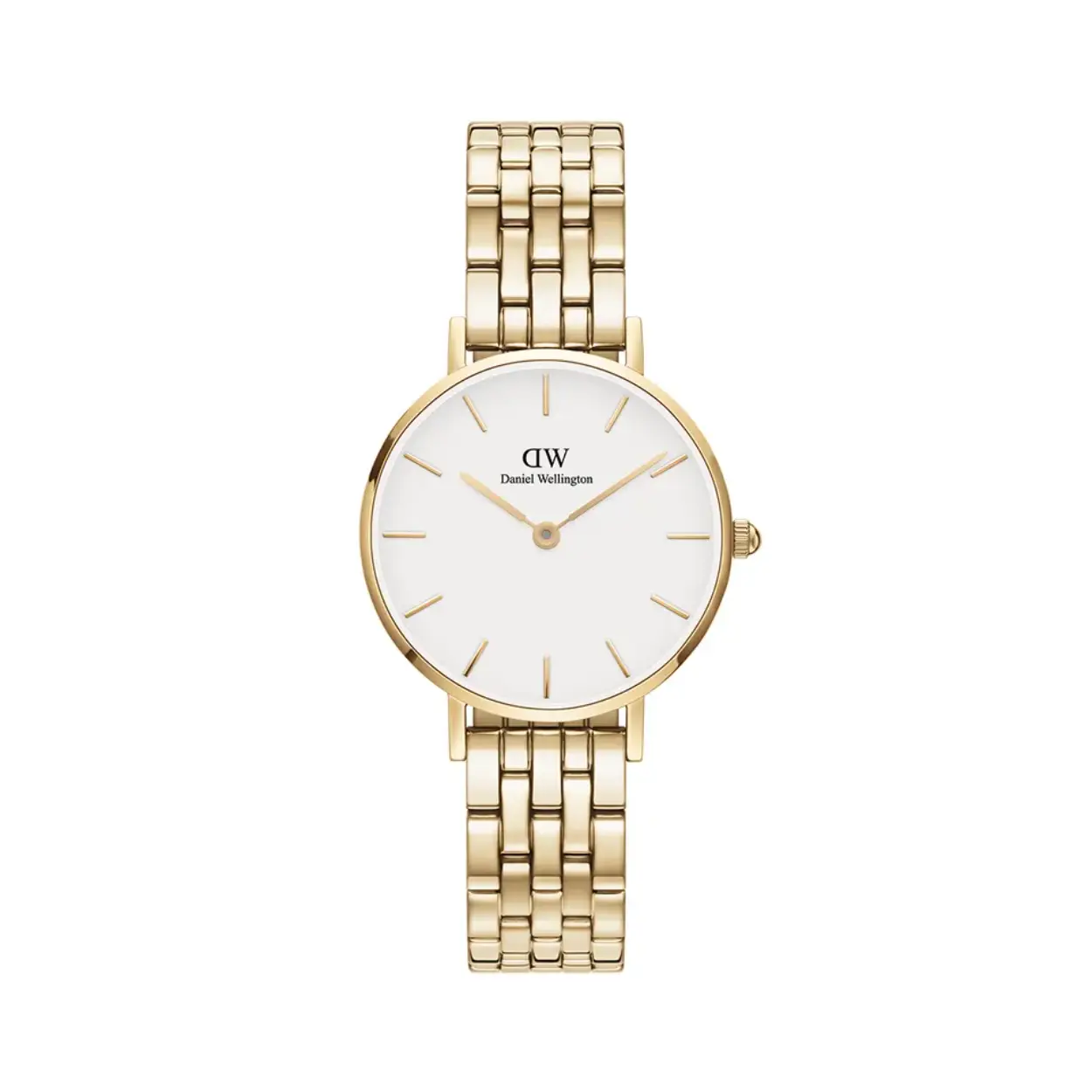 Daniel Wellington dames horloge, "Petite Evergold" Goudkleurige band en kast, lichte wijzerplaat