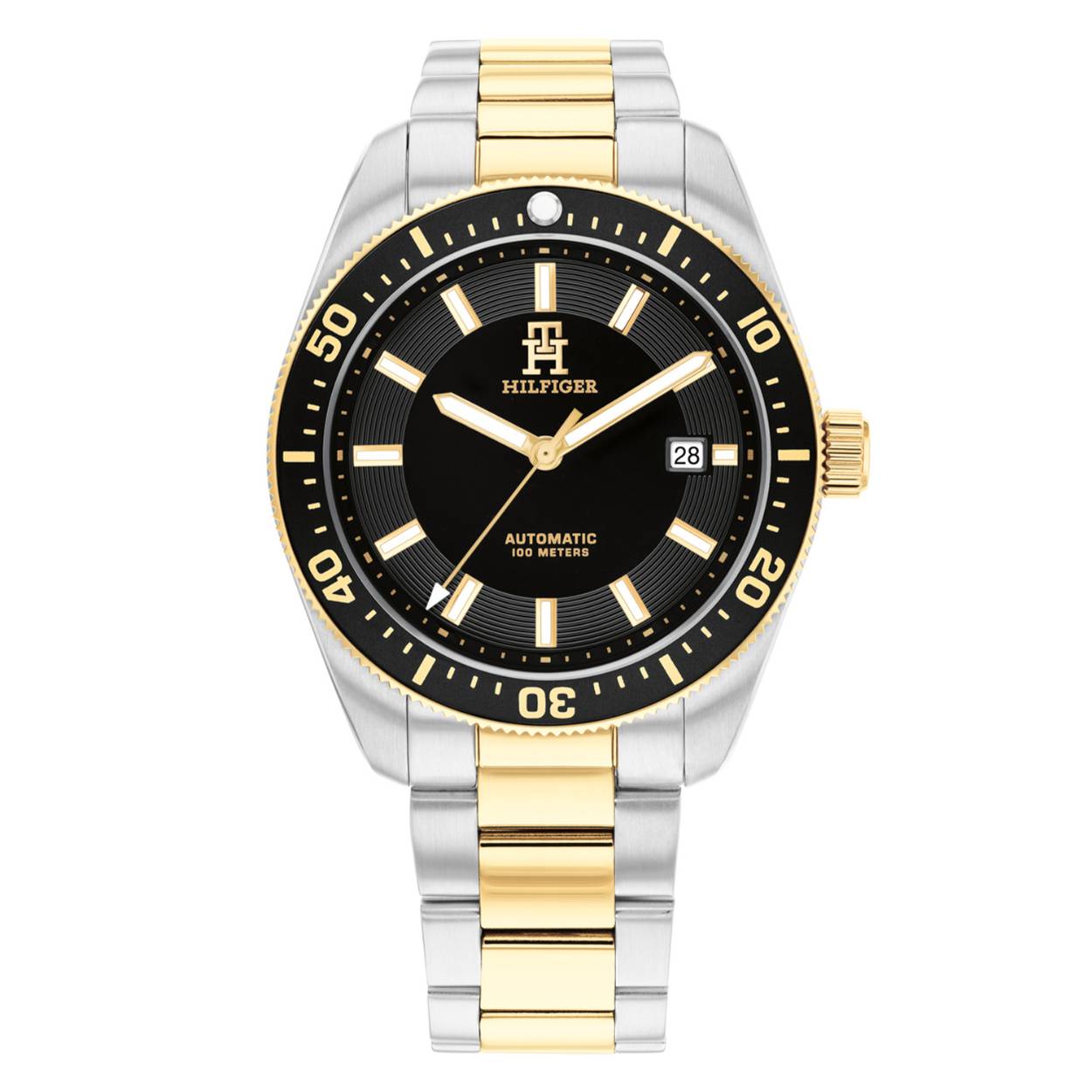 Tommy Hilfiger TH1710552 Horloge Heren Staal Zilverkleurig 46mm
Dit specifieke horloge van Tommy Hilfiger uit de Lance serie met artikelnr: TH1710552 is een luxe herenhorloge die niet in je collectie mag ontbreken. Het is heeft een automatisch uurwerk dat zichtbaar is aan de achterkant. Het stalen herenhorloge heeft een ronde zilverkleurige kast met een bedrukte bezel en een groene wijzerplaat met lumibrite cijfers en wijzers. Aan de kast zit een bi-color schakelband met een vouwsluiting. Het horloge heeft een mineraalglas, een doorsnee van 46mm en is 5ATM.  

Het merk:
Sinds de lancering van het merk in 1985 is Tommy Hilfiger wereldwijd bekend geworden als pionier van de klassieke Amerikaanse coole stijl. Geïnspireerd door de iconische popcultuur en het Amerikaanse erfgoed. De dames en herencollectie van dit seizoen bestaan uit minimalistische silhouetten en rustieke lederen details. De herenhorlogecollectie biedt iconische uurwerken met roestvrijstalen, lederen en siliconen banden.

Specificaties:
- Mineraalglas 
- Ronde kast 46mm
- Zilverkleurige horlogekast
- Groene wijzerplaat 
- Bicolor schakelband 
- 5ATM