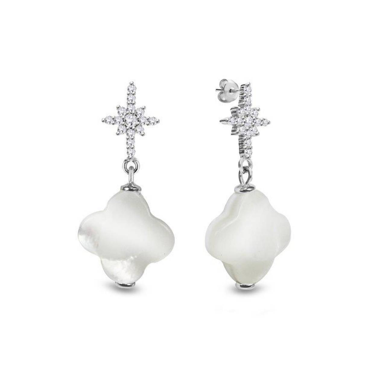 Spark TRIFOGLIO Earrings Mather of Pearl - white