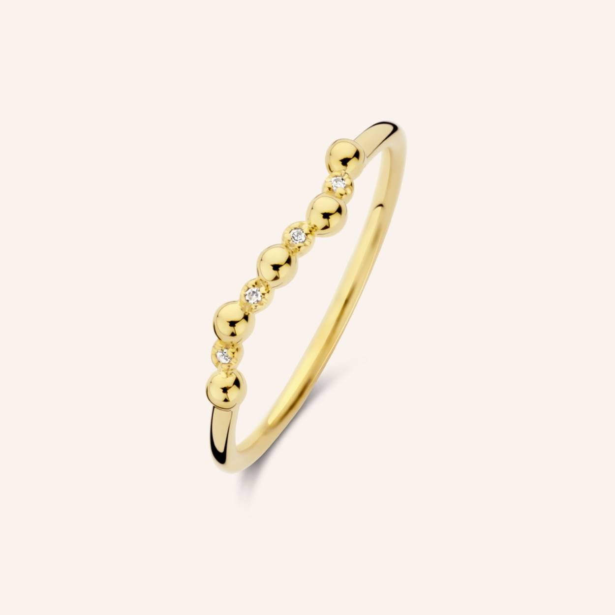 Zilveren ring gold plated 0.012cts brilj