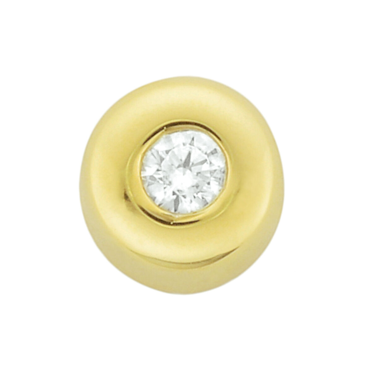 Geel gouden bedel met zirkonia