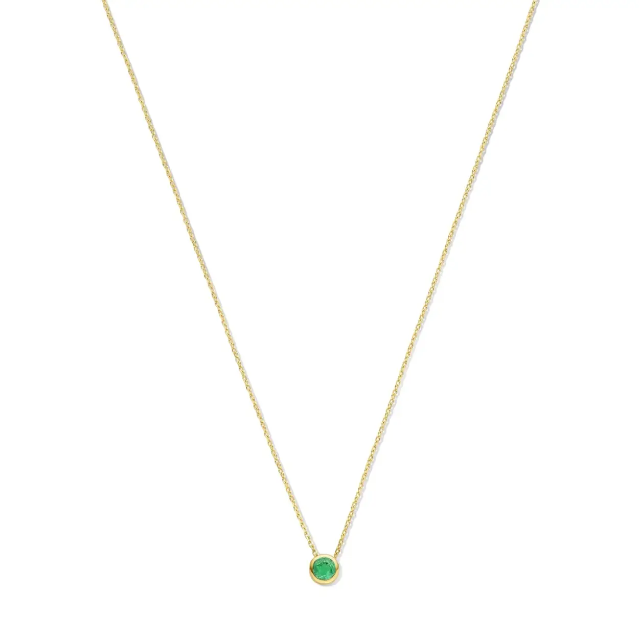 Swing Jewels sieraad 14K gouden collier met geboortesteen van mei Smaragd