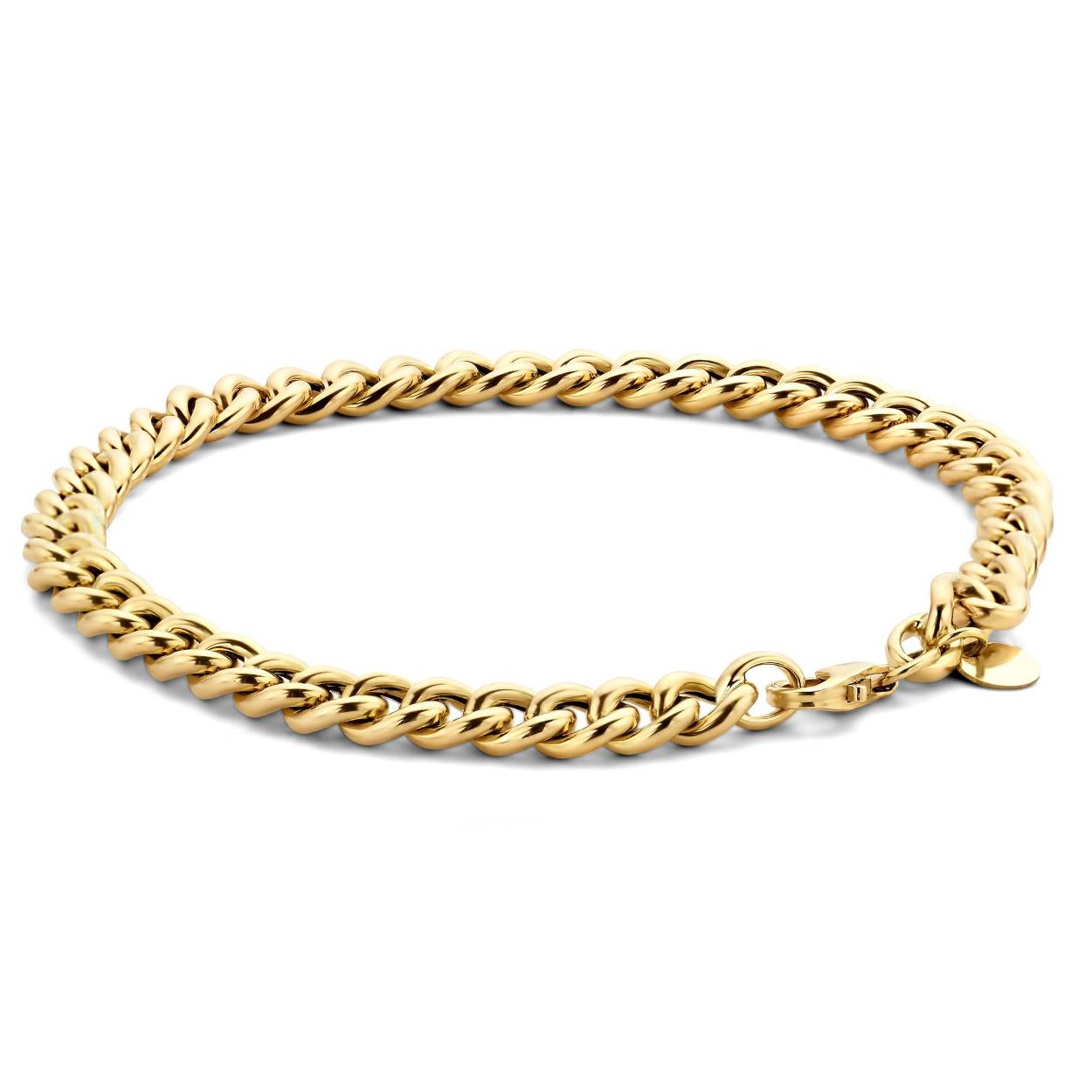 Just Franky geelgouden schakelarmband