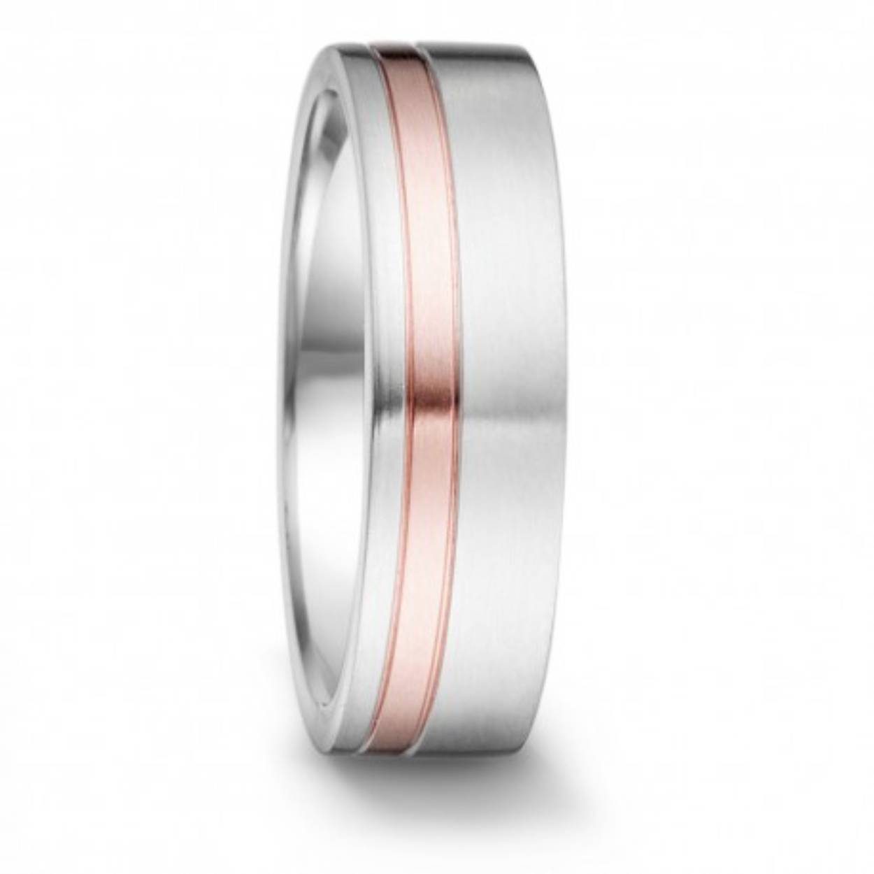 TeNo staal + 18kt goud rosé mt 64
