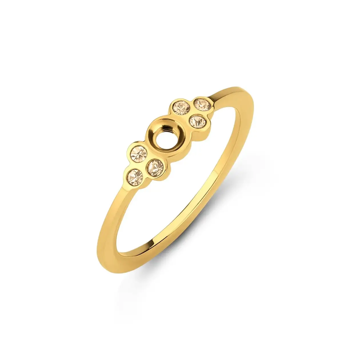 Melano thera crystal ring goudkleur mt 48