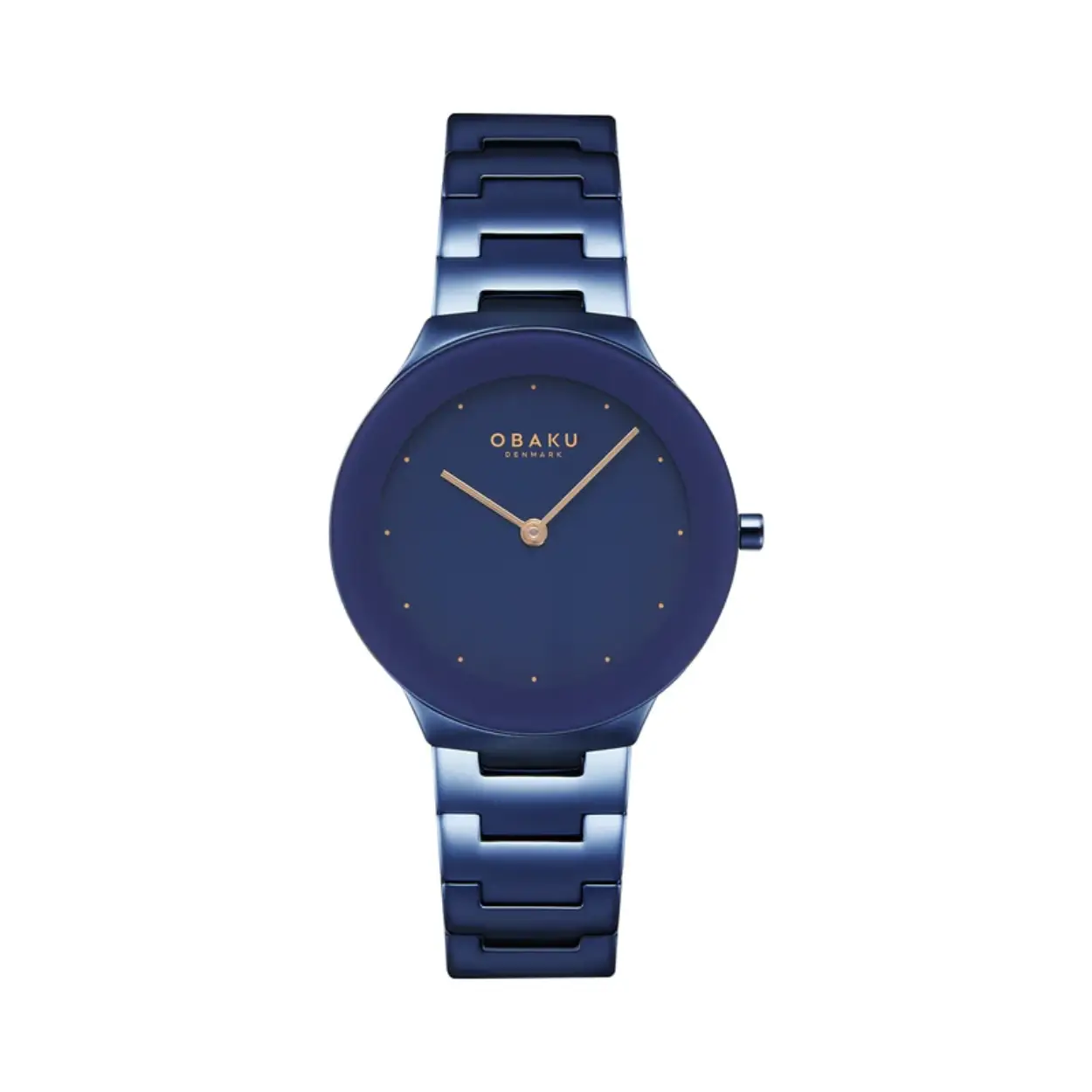 Onthul de allure van tijdloze schoonheid met de SPEJL Lille Blue van Obaku. Dit dameshorloge heeft een diepblauwe kast, armband en wijzerplaat, versterkt door ros&eacute;goudkleurige wijzers. De boeiende kleurencombinatie straalt elegantie en vrouwelijkheid uit. Met zijn ultraslanke profiel en zeer krasbestendig saffierglas combineert de SPEJL Lille Blue gratie en duurzaamheid, waardoor het een geliefd accessoire is voor modebewuste vrouwen.