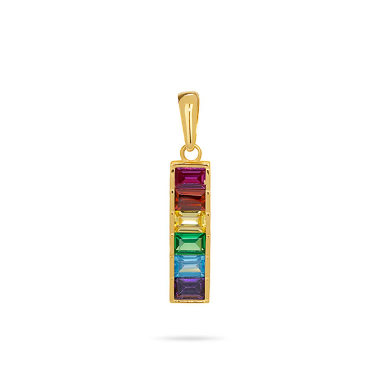 Deze hanger is van het merk Swing Jewels. gemaakt van ethisch gewonnen goud. De hanger is gezet met gekleurde zirkonia's.