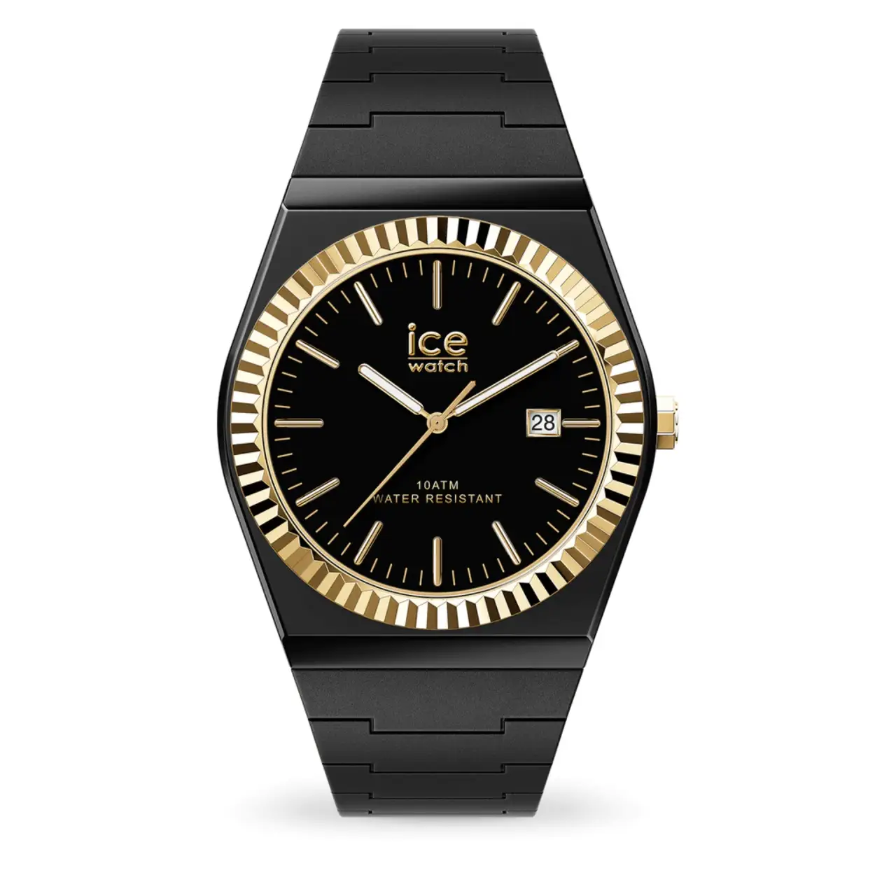 De krachtige elegantie van zwart versterkt door goud. De ICE power black gold combineert het mysterie van diepzwart met het licht van goud voor een chique, gedurfde en ultra-trendy look. Een echt statement om de pols. 