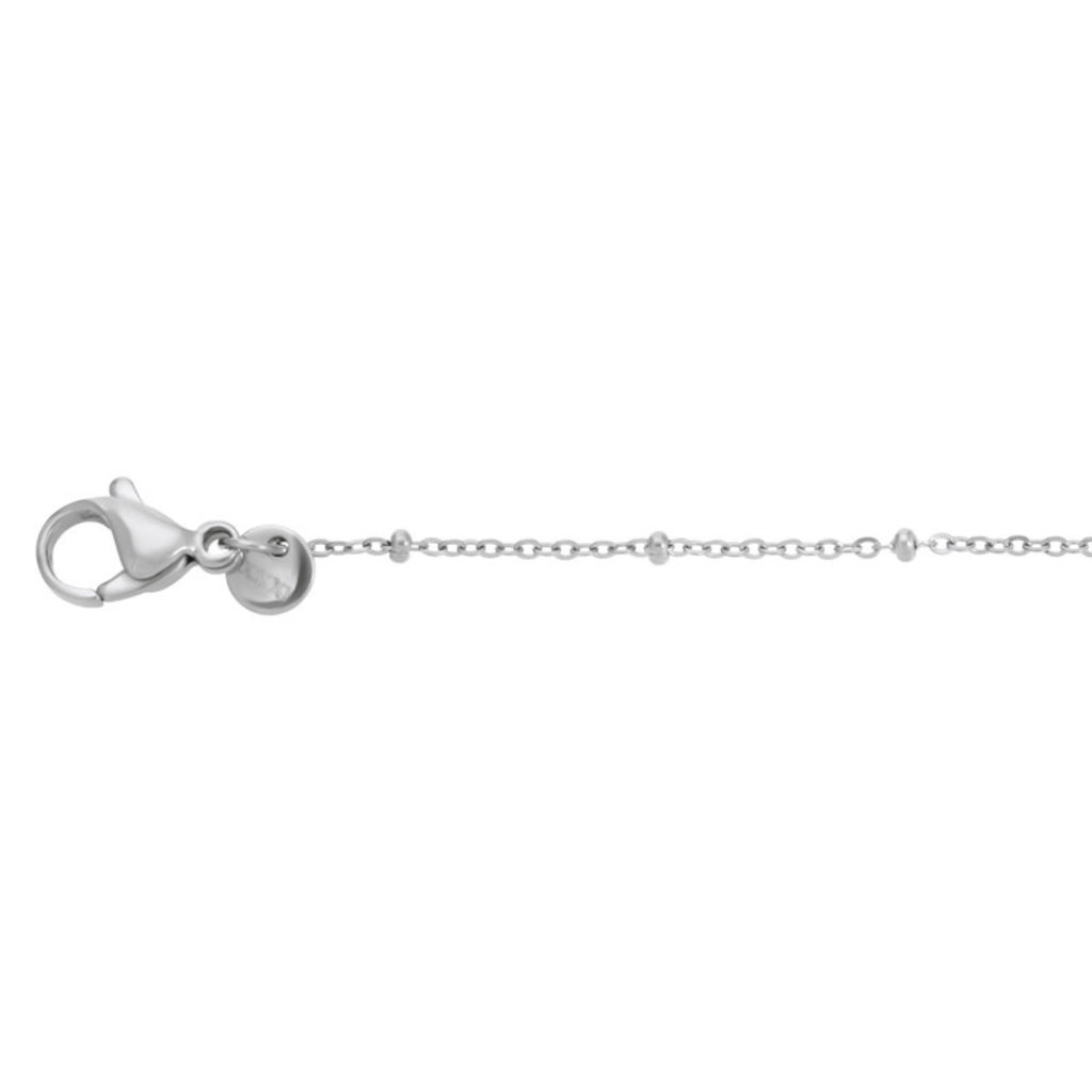 Stalen collier met balletjes zilver kleur 50cm +5cm