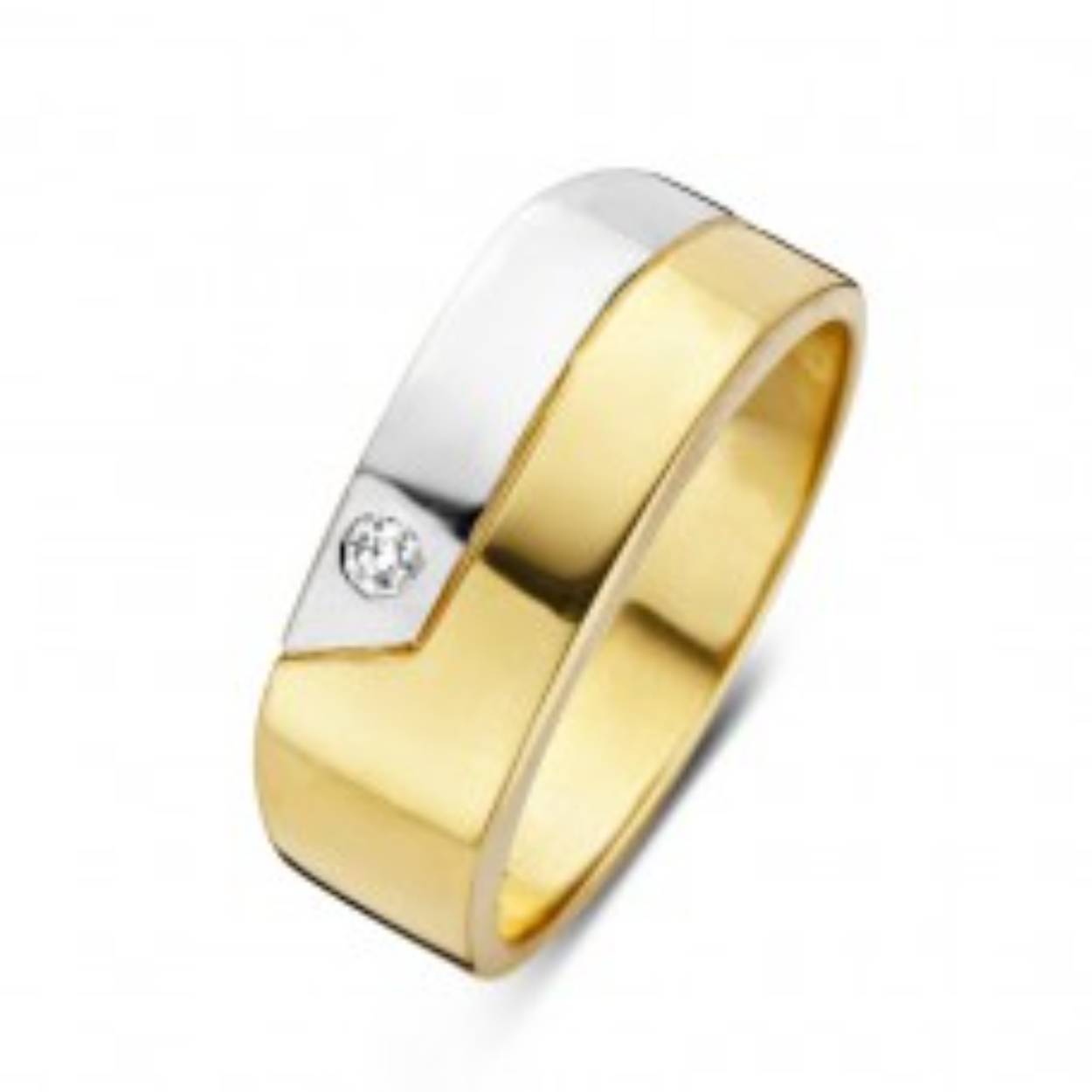 You & me herenring goud 18k gezet met briljant