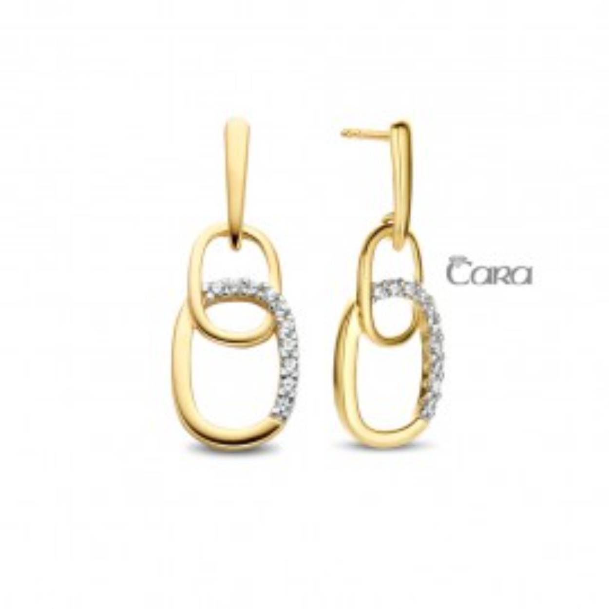 Cara oorslingers bicolor goud 18KT
