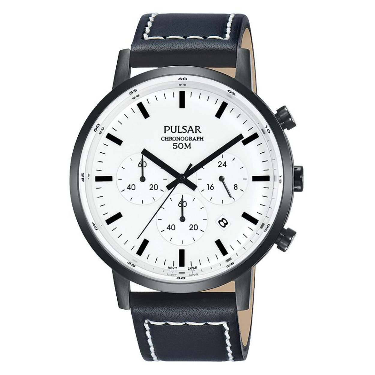 Pulsar heren horloge leder CHRONO  PT3889X1