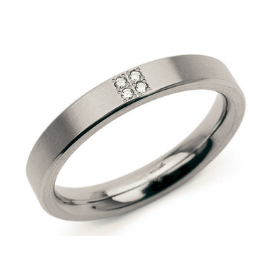Luxe titanium dames ring met briljant. Ook in andere maten leverbaar