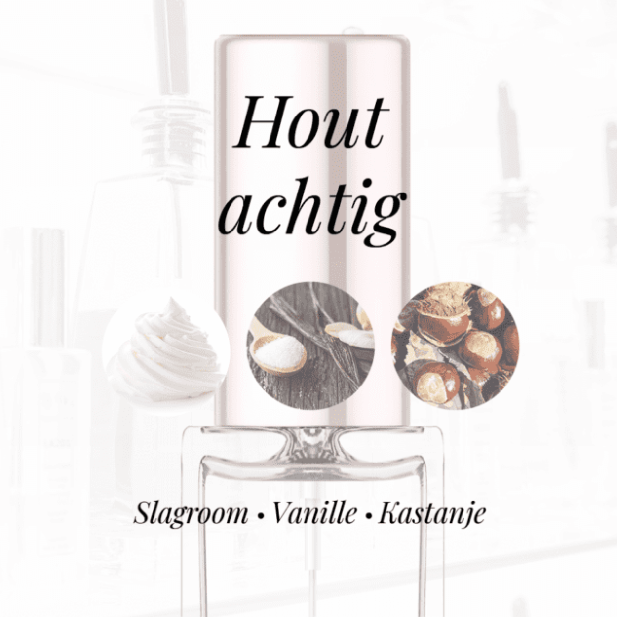 Eigenschappen
Geur: Houtachtig
Waarneembare geuren: Kastanje, Slagroom, Vanille
Sillage: Midden
Seizoen: Herfst/Winter
Eigenschap: Populair
Stijl: Casual
Geurgroep: Oriëntaals Vanille
Hoofdakkoorden: Houtachtig, Vanille, Zoet, Poederig, Melkachtig, Muskachtig
Top noten: Arabische Jasmijn , Roze peper en Zijdeplant
Midden noten: Kastanje, Slagroom en Vanille
Basis noten: Sandelhout en Kasjmier hout