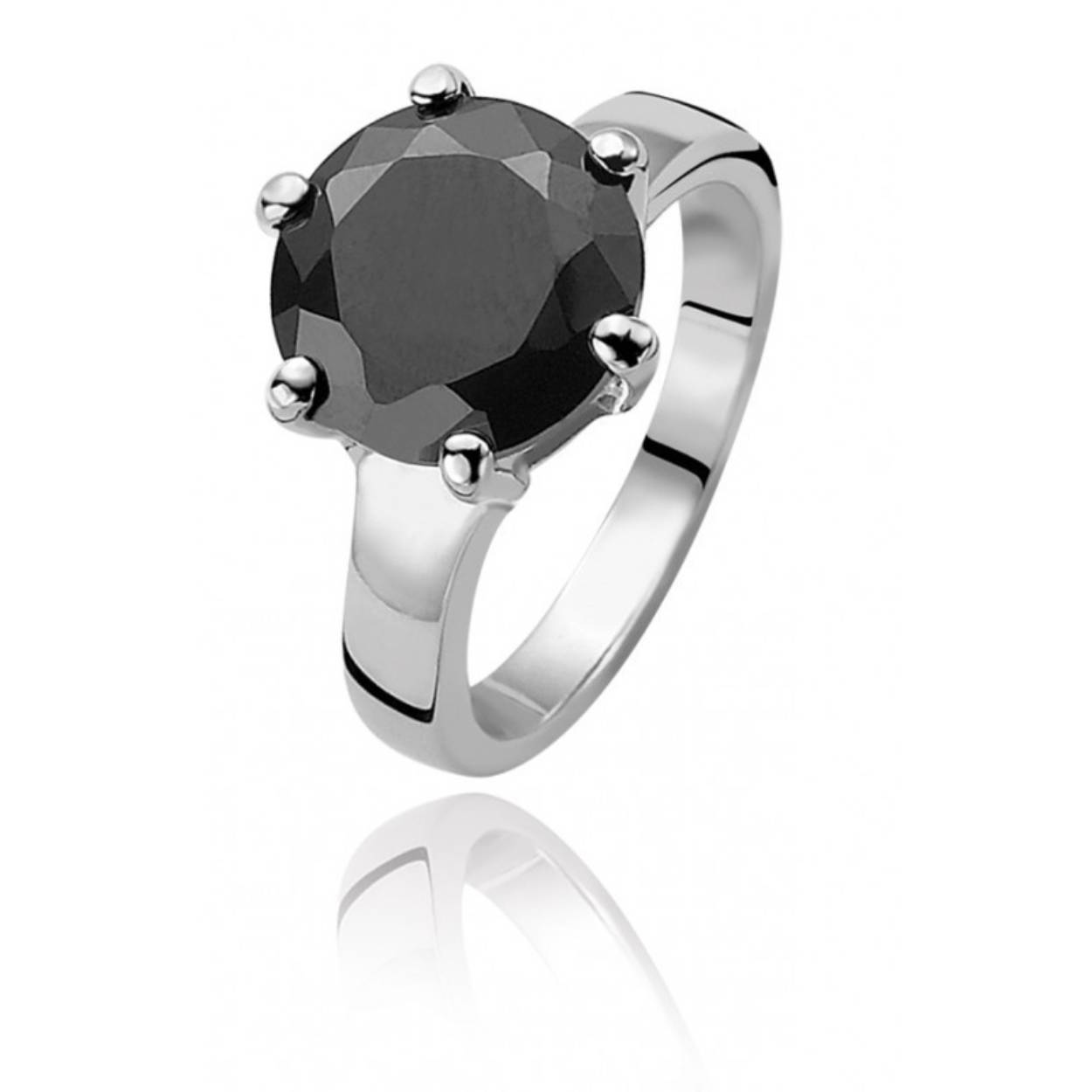 ring soliair zirkonia zwart mt56