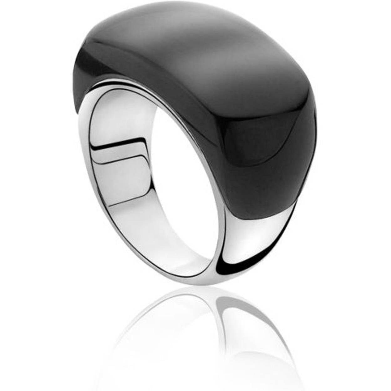 Zinzi zilveren ring cateye zwart mt 54 ZIR607
