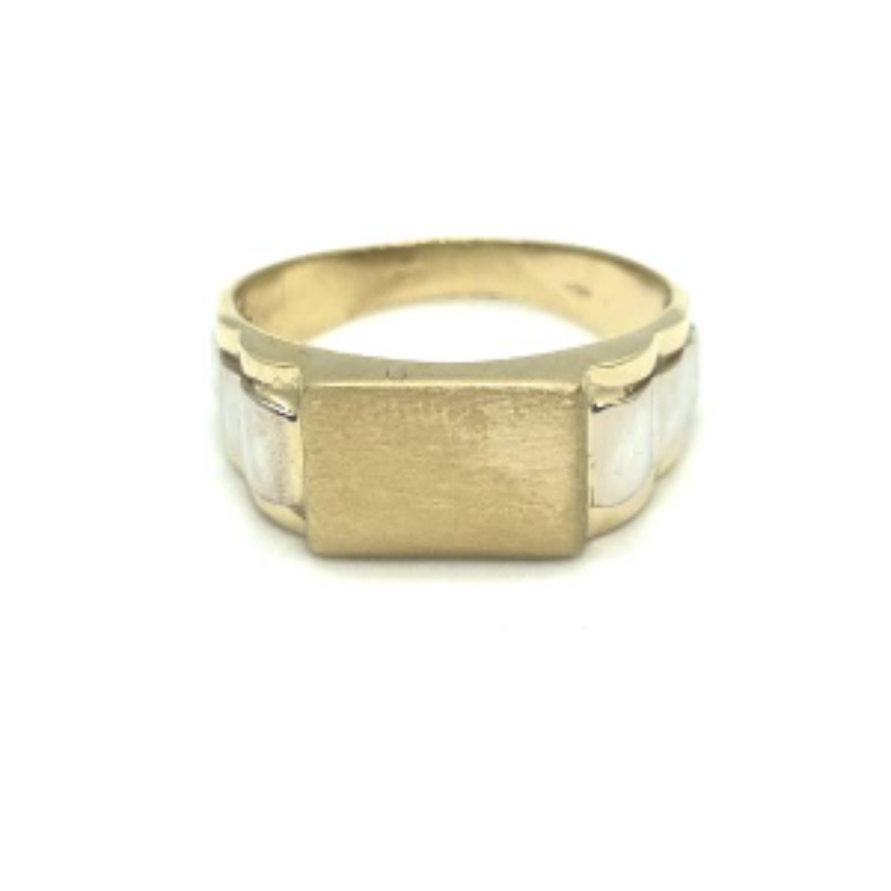 Gouden heren zegelring rolex bi-co plaat 8,5x12mm