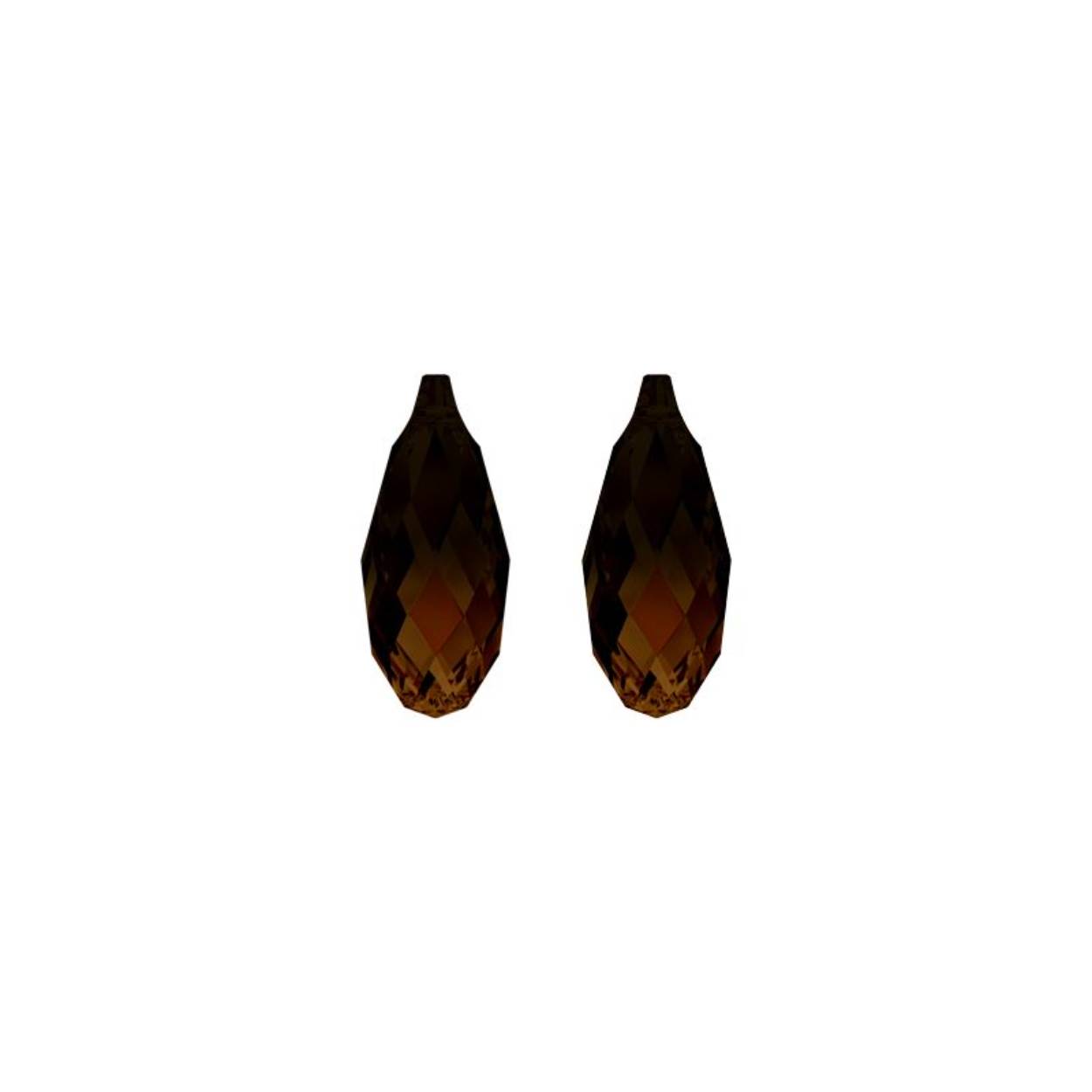 MY iMenso Creoli Carezza Briolette pair of stones "Brillante crystal" "Topaz Blend" 17mm