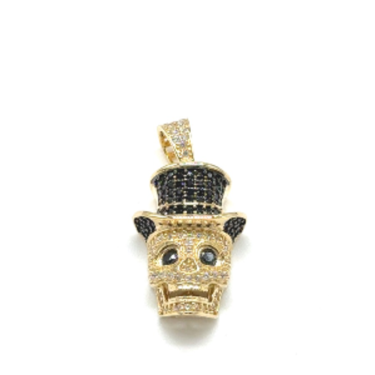 14k gouden hanger met zirkonia stenen. ca 6.6 gram / ca 3.5 cm lang 