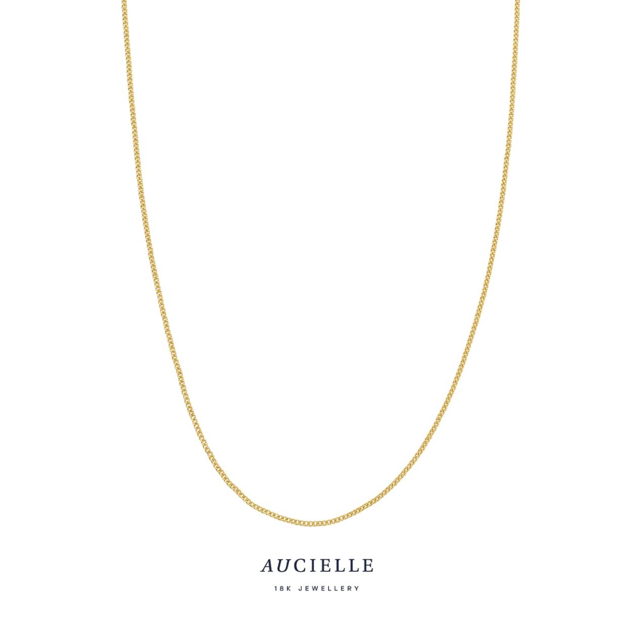 Aucielle gourmette ketting geel goud 18k, 45cm