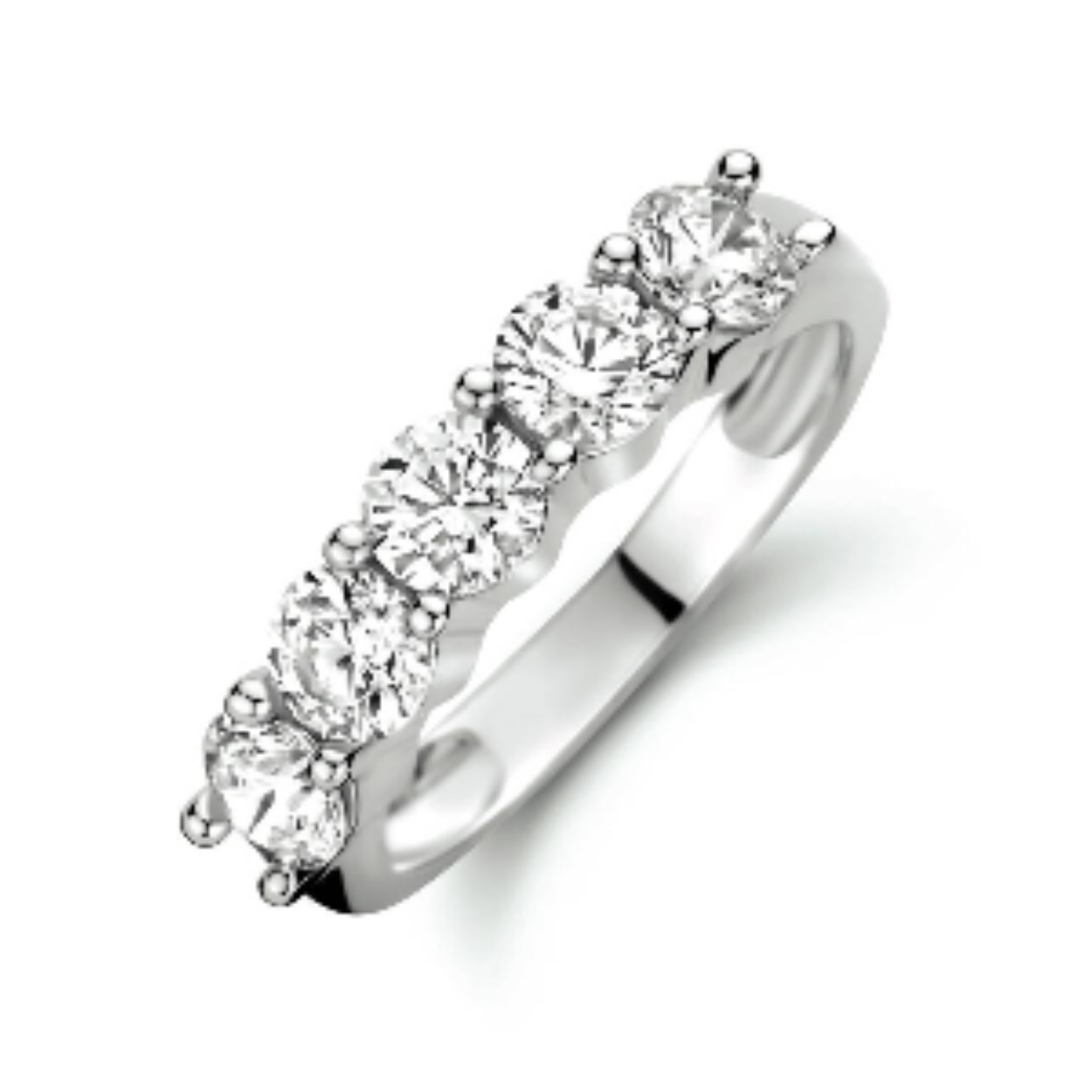 zilveren damesring met zirkonia