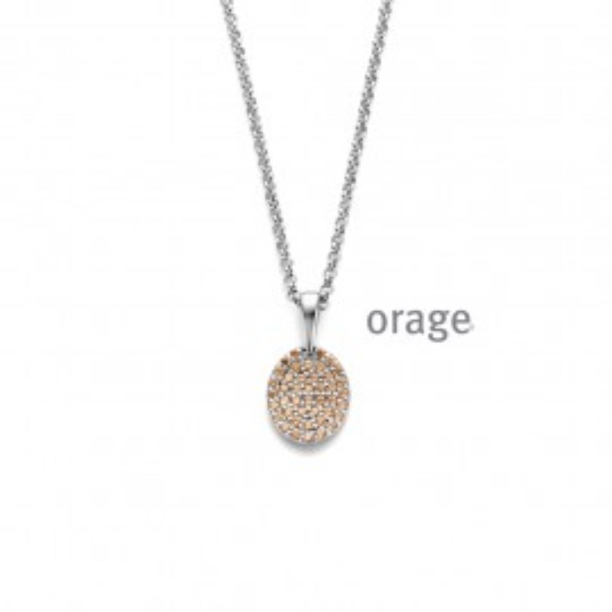 Orage collier zilver champagne zirconia 