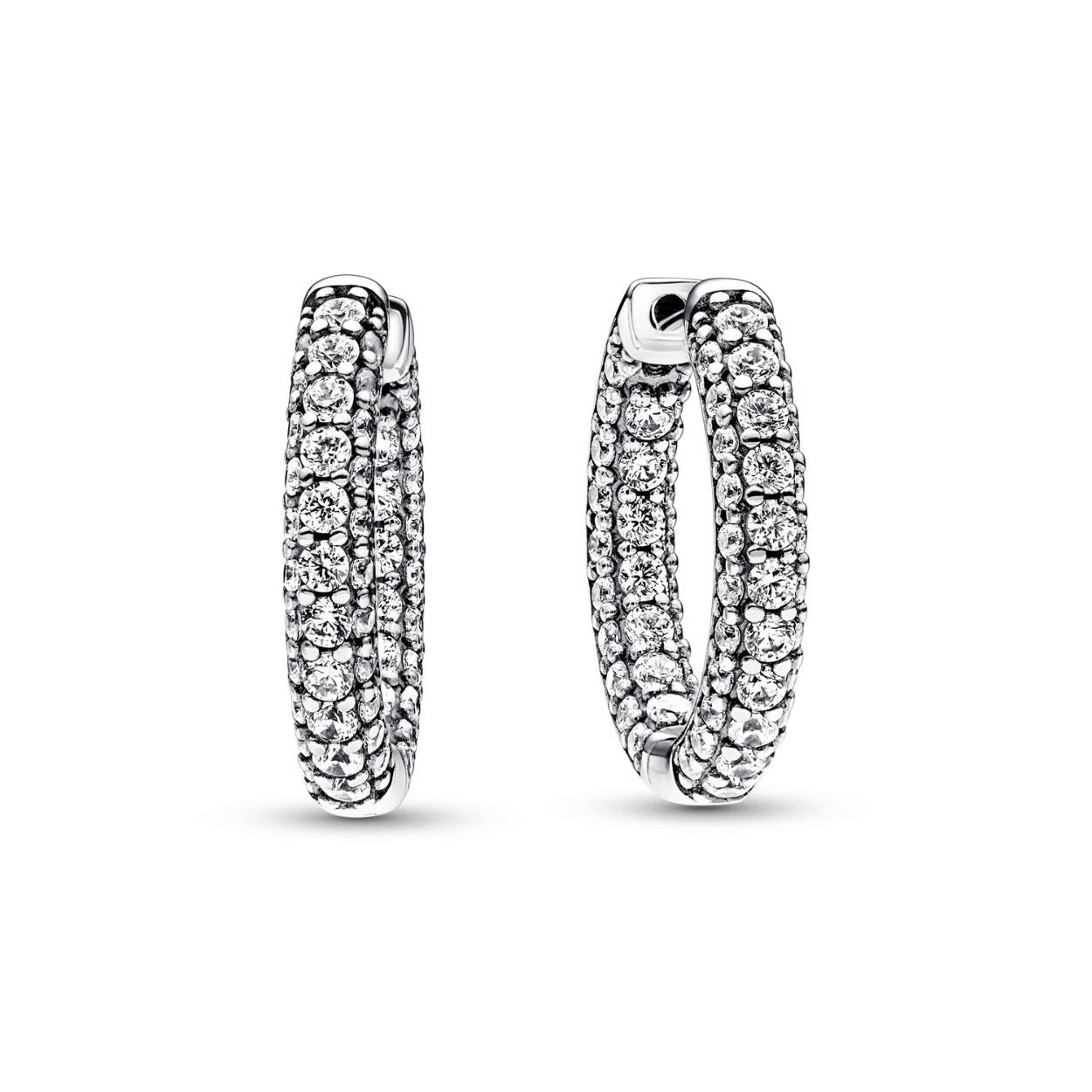 zilver oorringen pandora met zirkonia