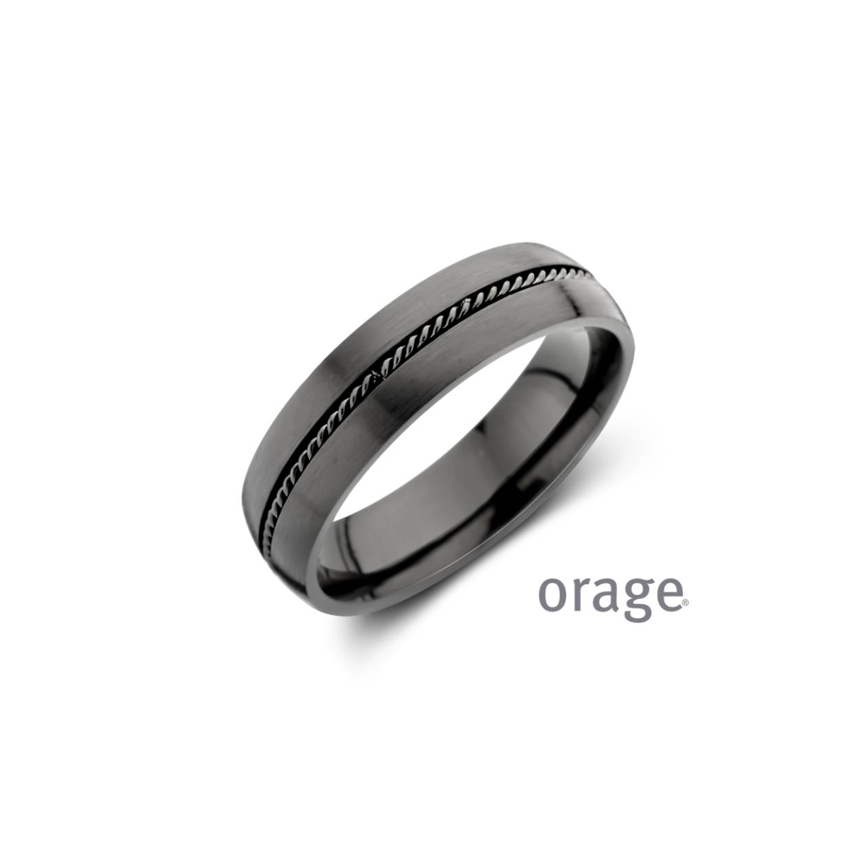 Orage ring heren staal zwart
