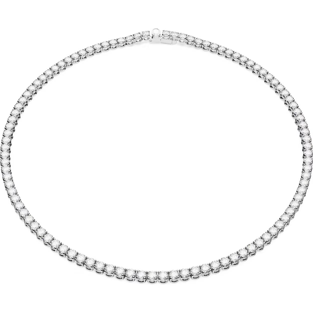 Deze Matrix Tennis-ketting is een klassieker in een modern jasje en valt op door de puurheid en elegantie van de schitterende heldere stenen en rhodium toplaag. Elke individuele steen past perfect bij de rest, waardoor er een eindeloze glamoureuze look ontstaat die u moeiteloos kunt combineren met uw dagelijkse stijl. Geniet zelf van dit prachtige sieraad of geef het cadeau aan een dierbare.