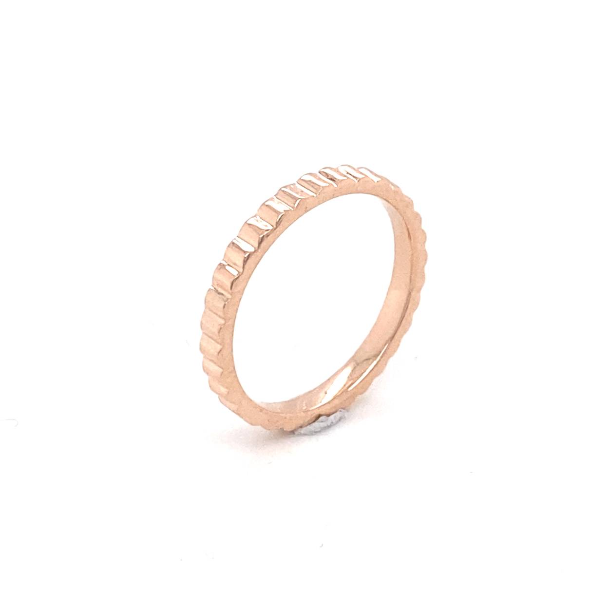14 krt gouden rosé ribbelring
