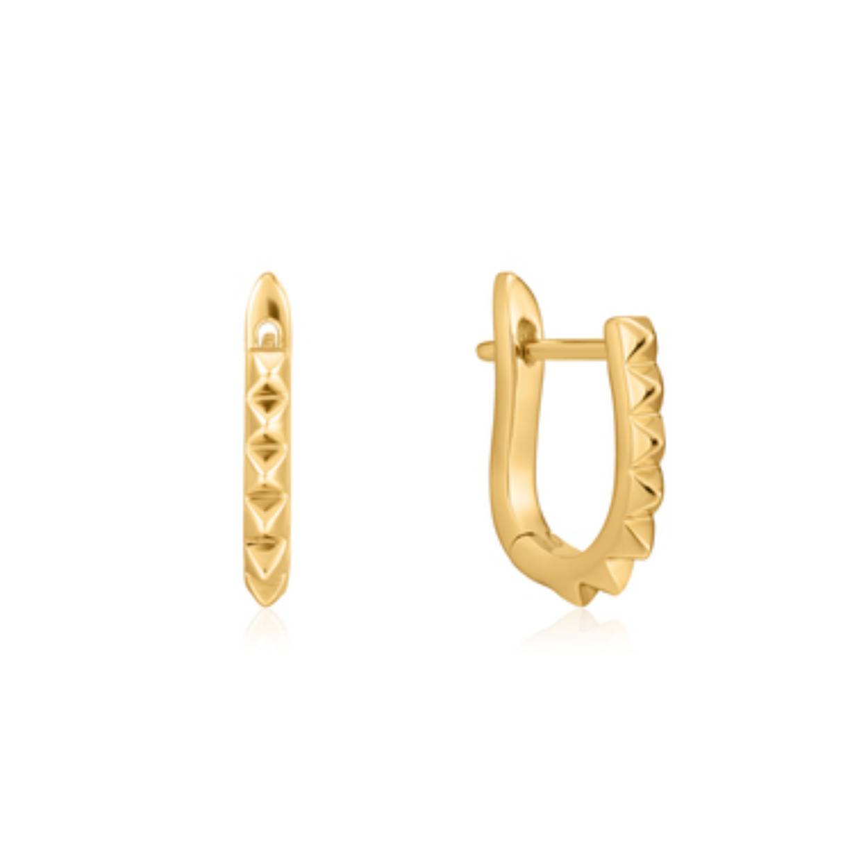 SPIKE HUGGIE HOOP EARRINGS
De goudkleurige Spike Huggie Hoop oorbellen van Ania Haie zijn mooi in haar eenvoud en de perfecte toevoeging om je look een stoer tintje te geven. Maak je earparty compleet door deze oorbellen te combineren met andere oorbellen uit de Spike it Up collectie van Ania Haie.

- Spike Huggie Hoop Earrings
- Oorringen
- 925 zilver gerhodineerd
- 1,25cm
- AH E025-07H