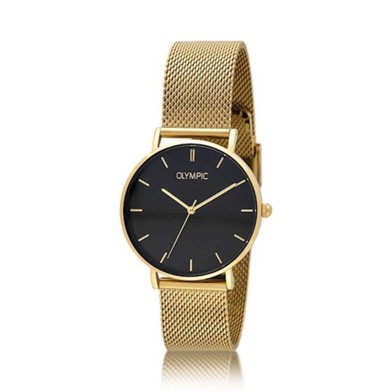 Olympic OL66DDD008 SAM Horloge - Staal -Double - Zwart- Milanees - 36mm 
Dit unieke Olympic horloge met artikelnummer: OL66DDD008 is een stijlvol klassiek dameshorloge. De stalen goudkleurige kast heeft een gladde bezel en een zwarte wijzerplaat. De uursaanduiding is verfijnd door de strakke wijzers en de dunne streepjes op de uren. Dit geeft het horloge een chique uiterlijk. Aan de goudkleurige stalen kast zit een fijne goudkleurige milanese band met een druksluiting. Het horloge heeft een mineraalglas, een doorsnee van 36mm en is 5ATM.

Waterdichtheid 10ATM
Dit horloge is bestand tegen water bij het zwemmen en douchen. Dit horloge is niet bestand tegen (grote) waterdruk dus je kunt er niet mee duiken.
Waterdichtheid  5ATM
Dit horloge is regen en spatwaterdicht. Niet geschikt om mee te zwemmen en douchen.
Waterdichtheid 3ATM
Dit horloge is spatwaterdicht. Niet geschikt om mee te zwemmen en douchen.

Het merk:
Een mooi horloge hoeft niet duur te zijn! Het Nederlandse horlogemerk Olympic levert stoere chronografen, slimline series, digitale uurwerken en elegante dameshorloges. De prijs-kwaliteitverhouding staat bij Olympic hoog in het vaandel met prijzen die uiteenlopen van € 34,95 tot en met € 159,00.

100% Nederlands ontwerp, waterdicht en standaard 3 jaar fabrieksgarantie.

Specificaties:
- Ronde kast Ø 36mm
- Stalen horlogekast
- Zwarte wijzerplaat
- Goudkleurige milanese band
- 5ATM 
- Standaard 3 jaar fabrieksgarantie
- Mineraalglas