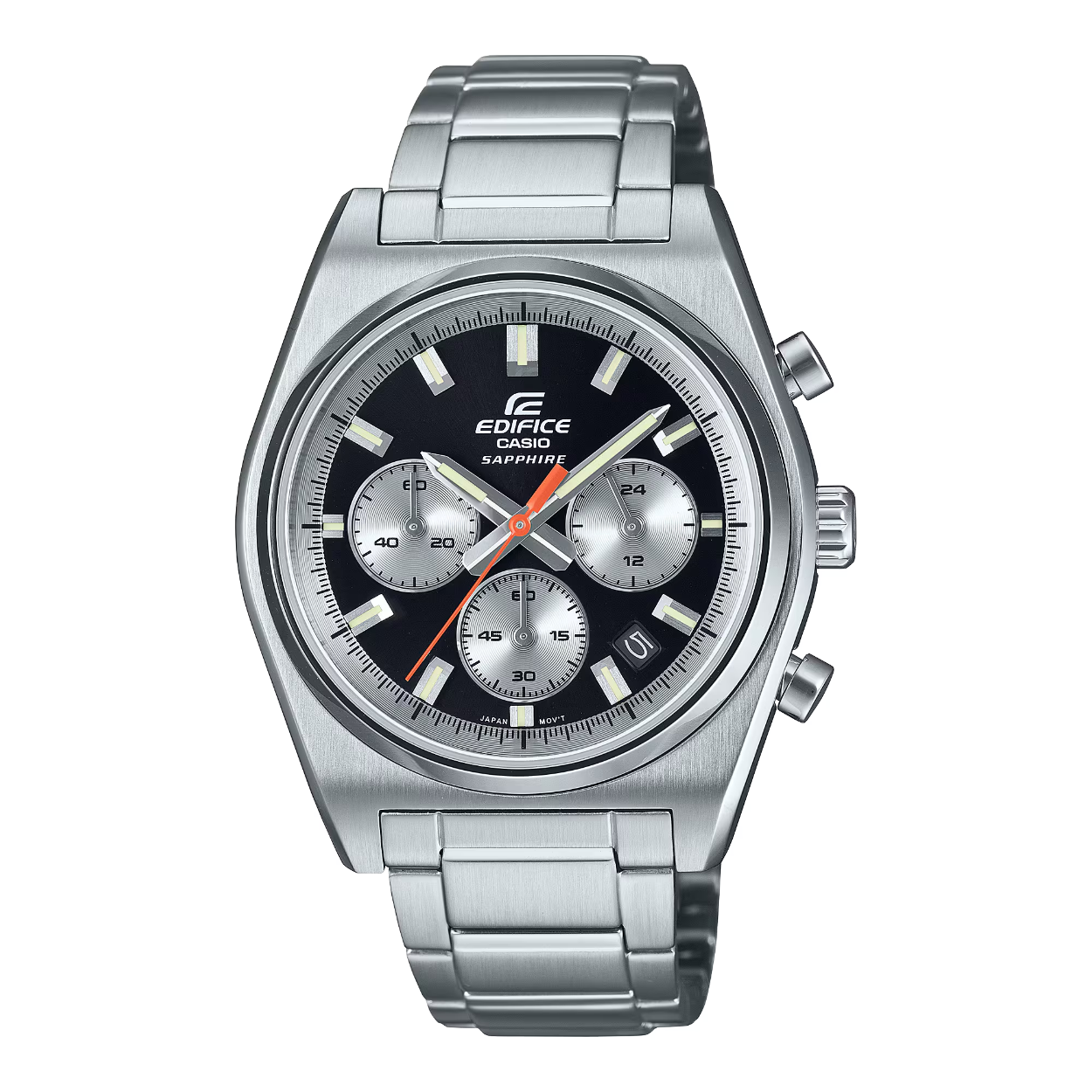 De EDIFICE-motorsportchronograaf is geïnspireerd op de klassieke sportwagen. 

De legendarische 3-6-9-lay-out van de inzetwijzerplaat bevat opvallende indexbalken in een klassiek sportief ontwerp. De kleinere diameter van de kast geeft een elegante look van pure snelheid.

Met een horlogeglas van saffier, roestvrijstalen kast en stevige roestvrijstalen band is dit uurwerk waterbestendig tot 10 bar. 

Deze sportieve, klassieke chronograaf neemt je in een fractie van een seconde mee van informele settings naar zakelijke bijeenkomsten.
