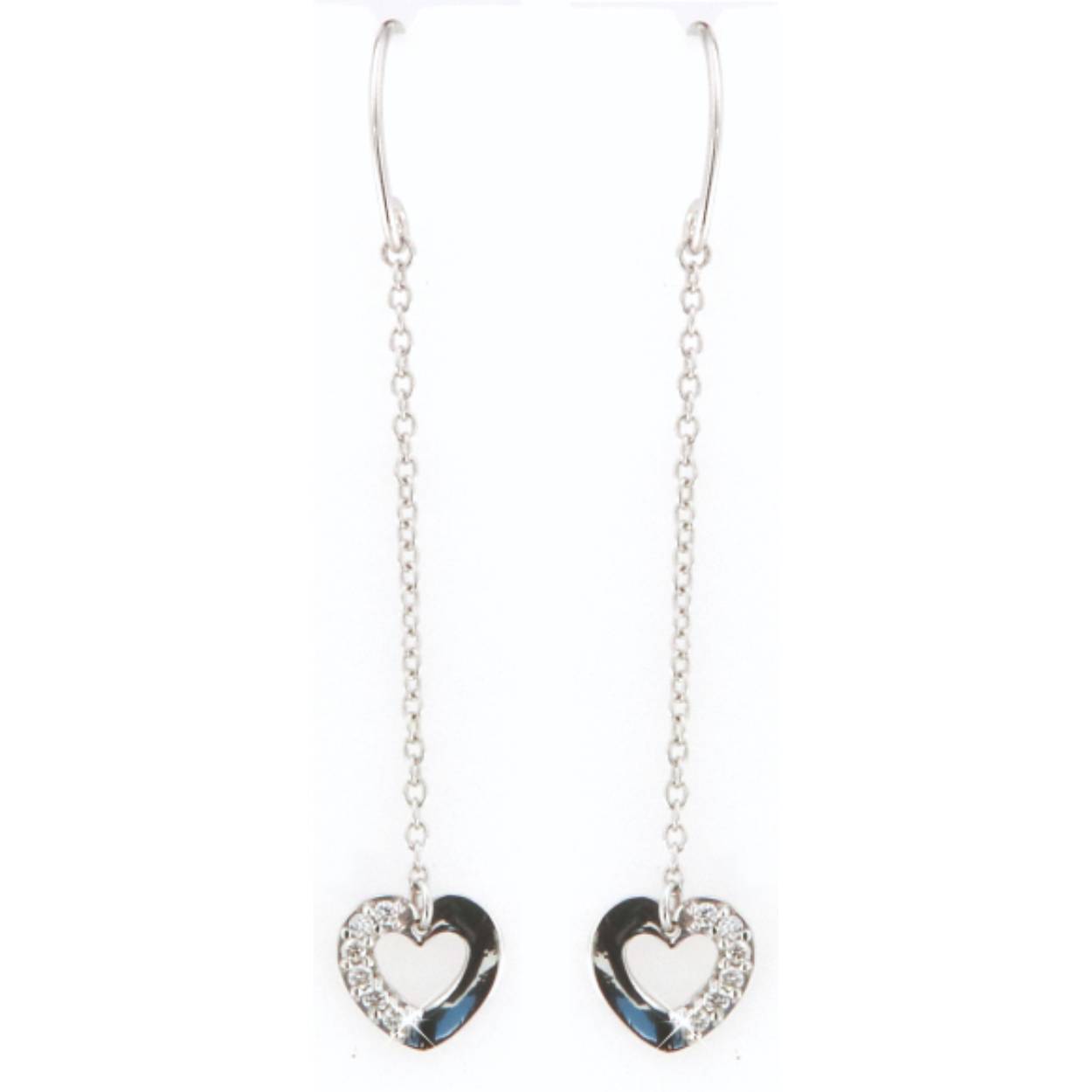 oorbellen in wit goud met briljant 0.10ct