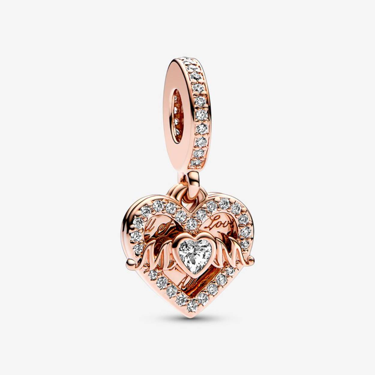 Hart & Mum hangende bedel, 14k rose gold-plated