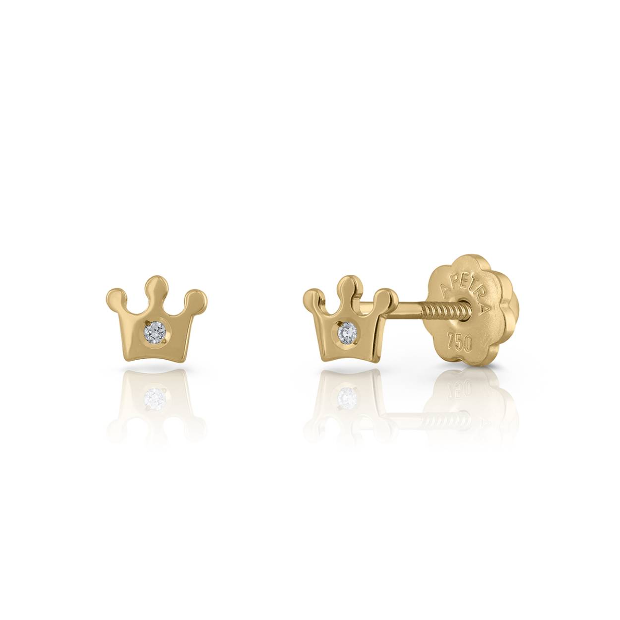 18 karaat gouden kinderoorbellen diam/topaas