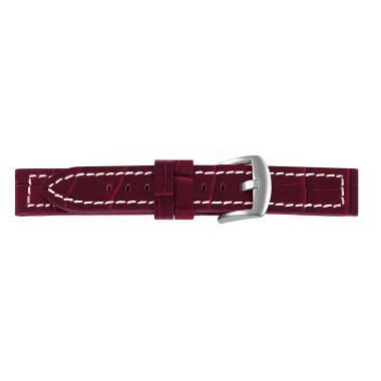 Horlogeband leder 055 donker rood bruin 20mm