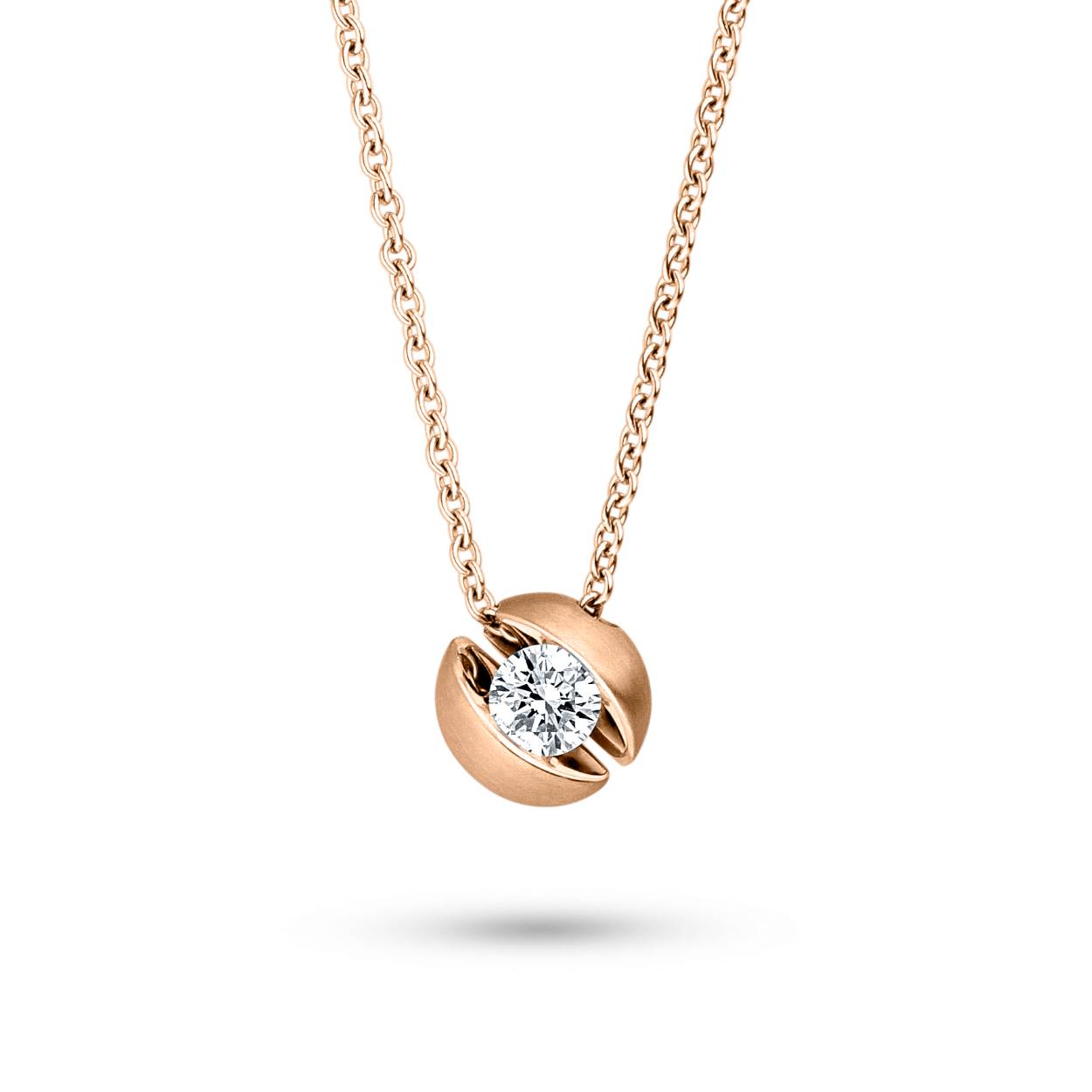Roségouden collier van de Calla collectie 0,18ct