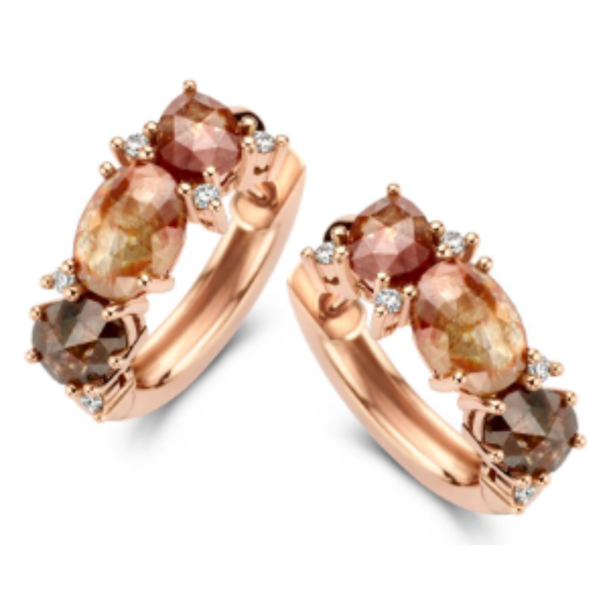 ROOS1835 OORRINGEN ROODGOUD 18KT MET ROOSGESLEPEN DIAMANT