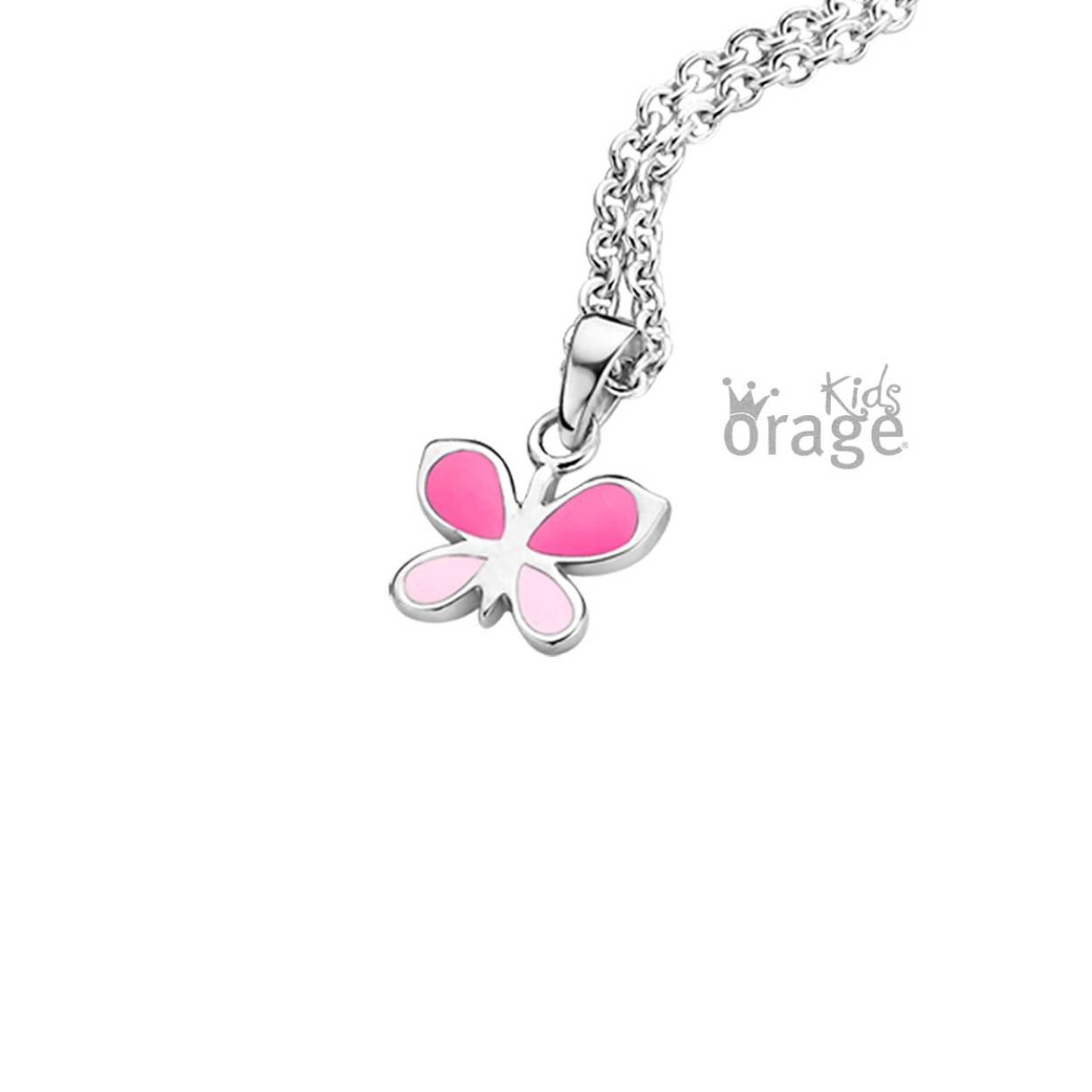 Orage Kids collier roze vlinder