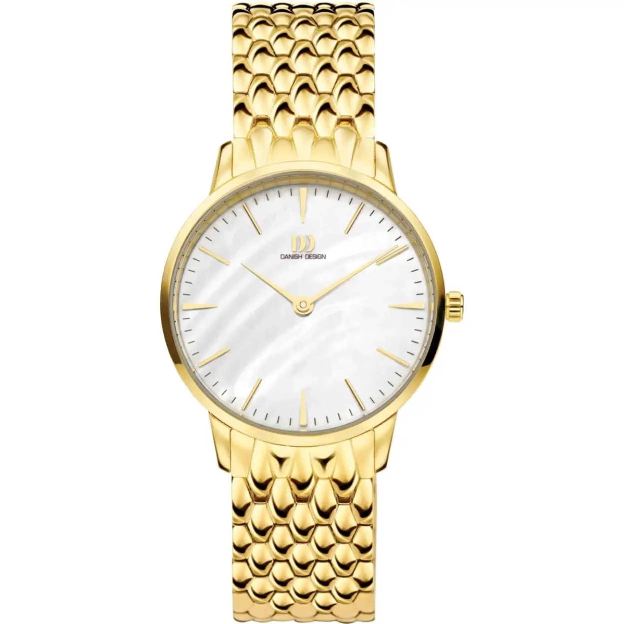 Danish Design horloge met stalen band, Akilia Link double/parelmoer