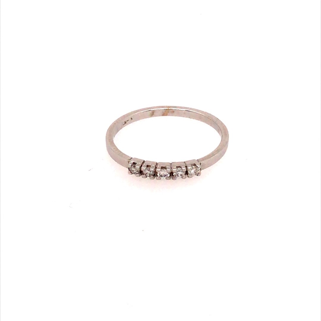 Alexander Juwelier 14krt. witgouden alliance ring met diamant