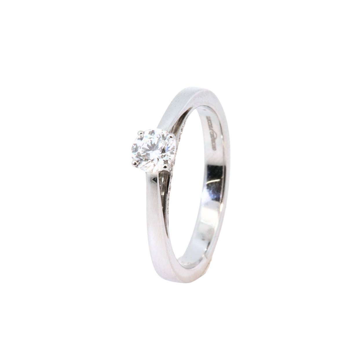 Giorgio Visconti ring in 18kt witgoud met briljant 3.8gr GVS 0.12ct & 0.41ct