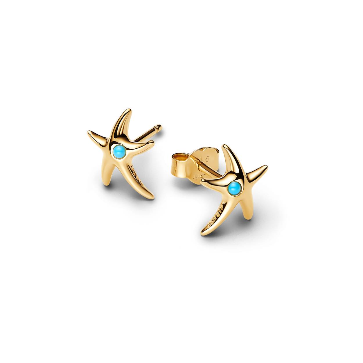 Zeester oorstekkers gold-plated