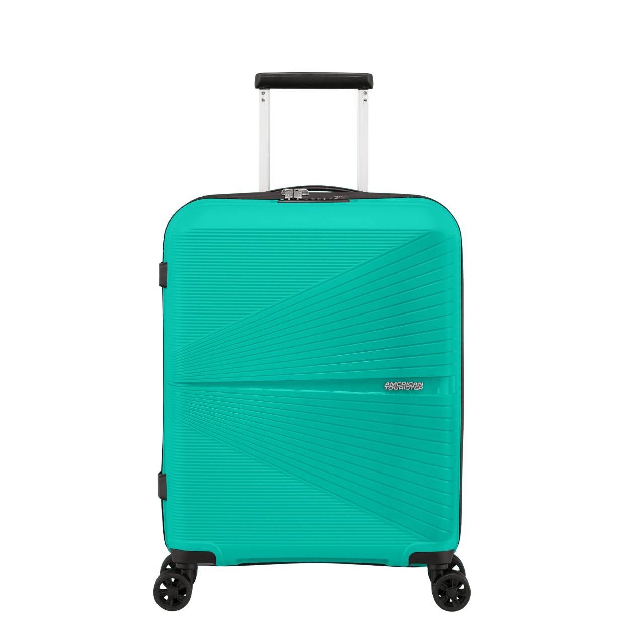 
Model	Spinner (4 wielen)
Materiaal	100% Polypropylene
Kleur	Aqua Green
Afmetingen	55 x 40 x 20 cm (inclusief handvatten, wielen, bodemdoppen, zijvakken en andere uitwendige onderdelen)
Size	Handbagage
Volume	33.5 L

Vervaardigd uit robuust polypropyleen
Waterafstotende rits met coating
Dubbele wielen voor extra rijcomfort
Verzonken TSA-slot

