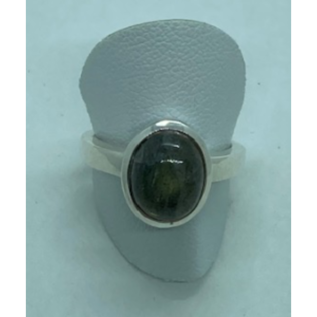 zilveren labradoriet ring R273 maat 17,5