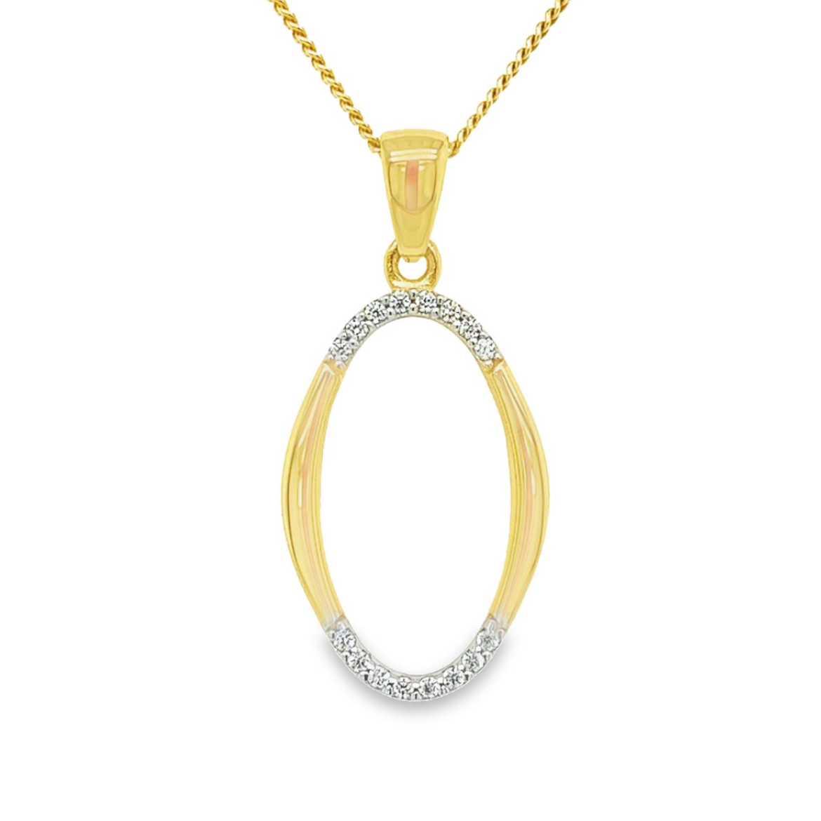 Geelgouden hanger met Zirkonia