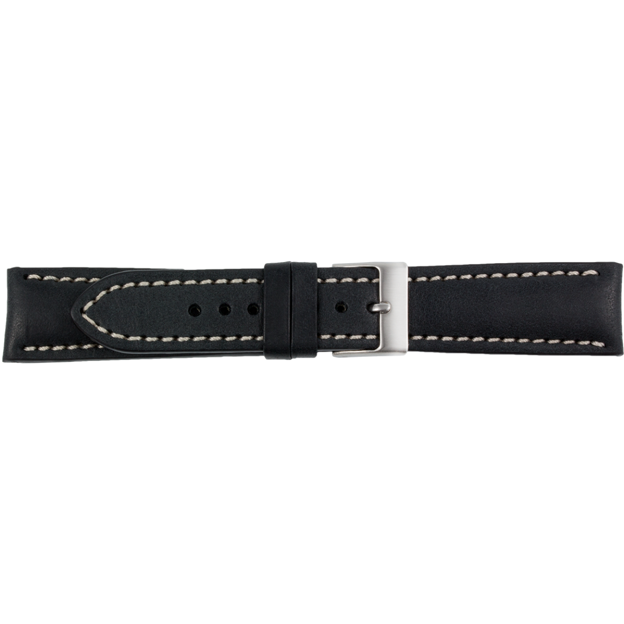 Horlogeband leder 558 Vintage Black XL 18mm
